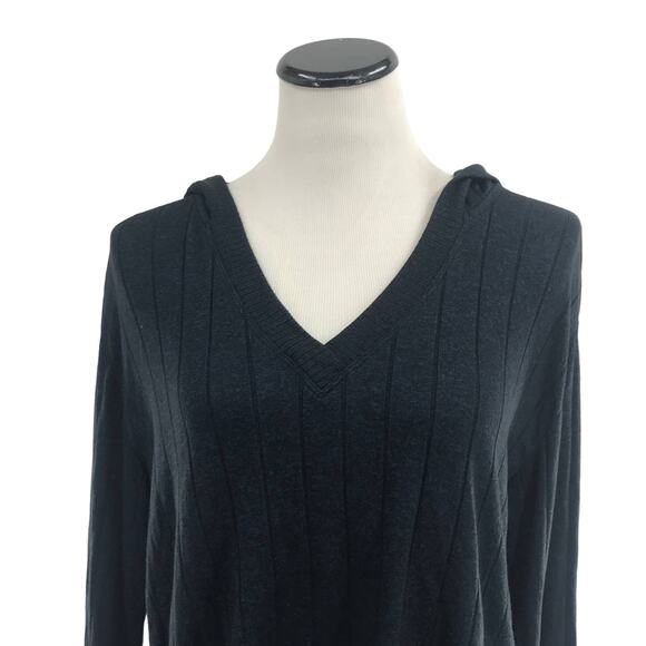 Athleta Dark Sardinia Blue Heather Harmony Pose Hoodie Sweatshirt - Picture 5 of 12